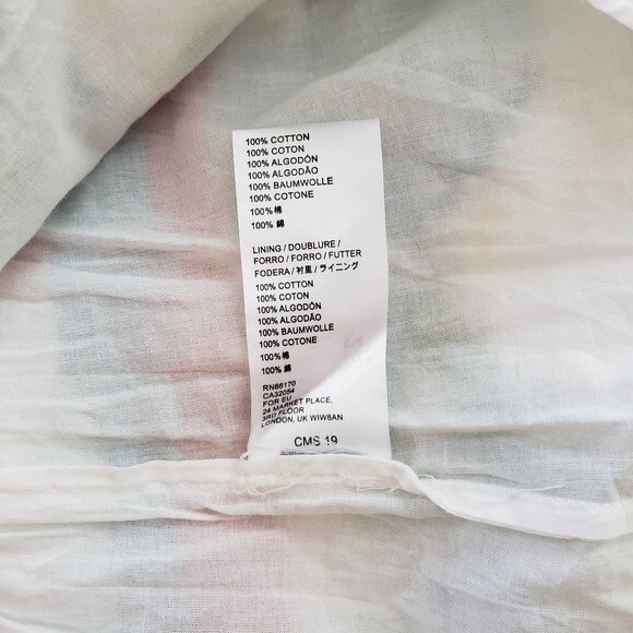 Anthropologie Seen Worn Kept 100% Cotton Embroidered Ruffle Sleeve Tunic/Top - Picture 15 of 15